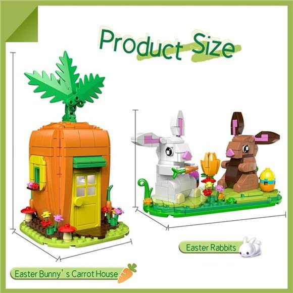 Easter Bunny’s Carrot House and Easter Rabbits Building sets for Kids Ages 6+ - Picture 3 of 6